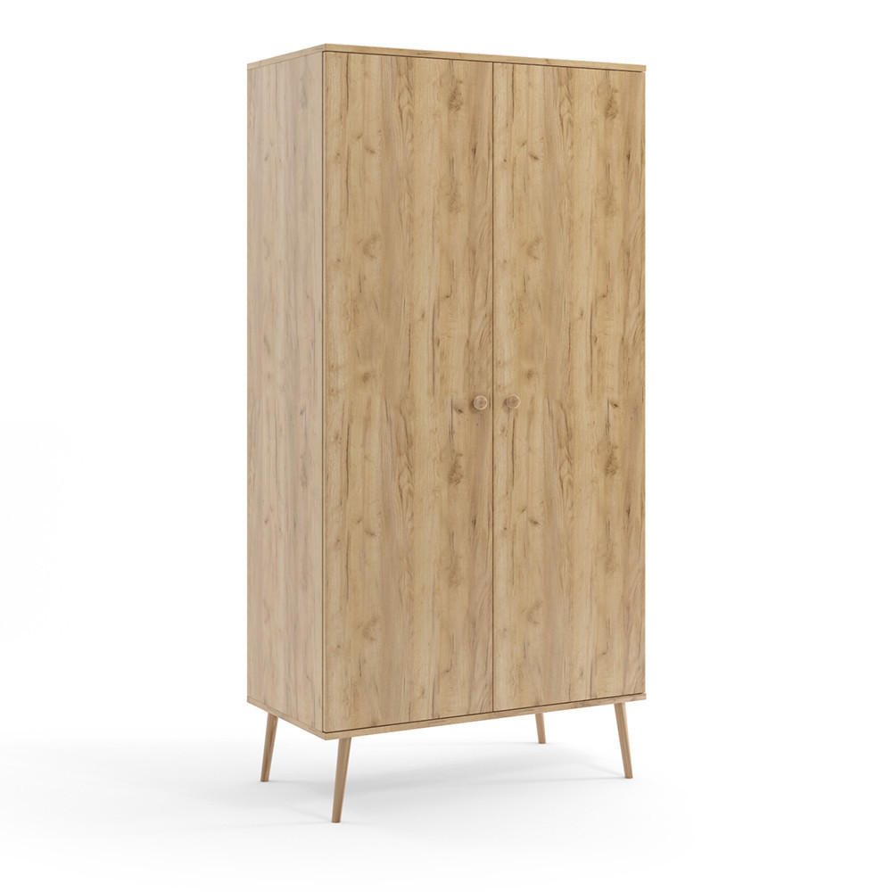 Bettso Kleiderschrank Eiche Artisan 100x202x52 cm