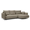 ECKSOFA Oblivio Hellbraun Velours - Hellbraun/Schwarz, Textil/Metall (285/200cm) - Selsey