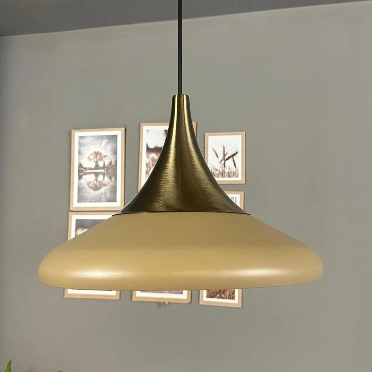 PENDELLEUCHTE Paladin - Beige, Metall (35/35/28cm) - Bamyum