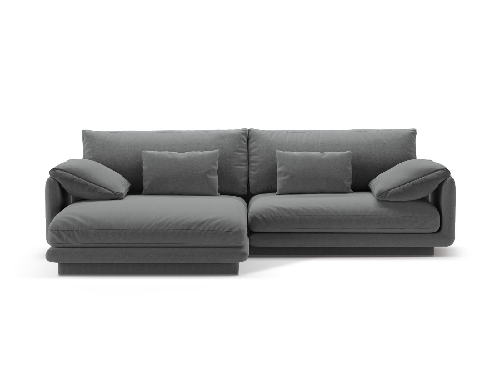 ECKSOFA links Torino aus strukturiertem Stoff dunkelgrau 4 Sitzplätze - Dunkelgrau, Textil (170/250cm) - Micadoni