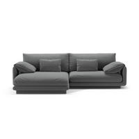 ECKSOFA links Torino aus strukturiertem Stoff dunkelgrau 4 Sitzplätze - Dunkelgrau, Textil (170/250cm) - Micadoni