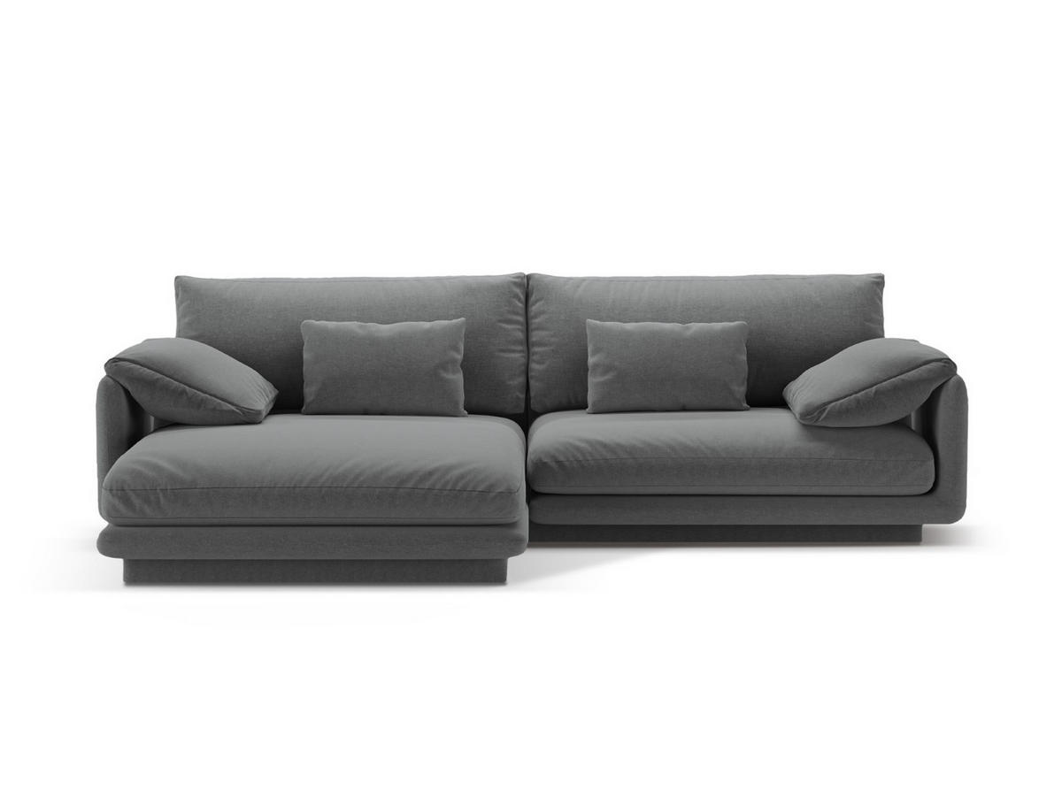 ECKSOFA links Torino aus strukturiertem Stoff dunkelgrau 4 Sitzplätze - Dunkelgrau, Textil (170/250cm) - Micadoni