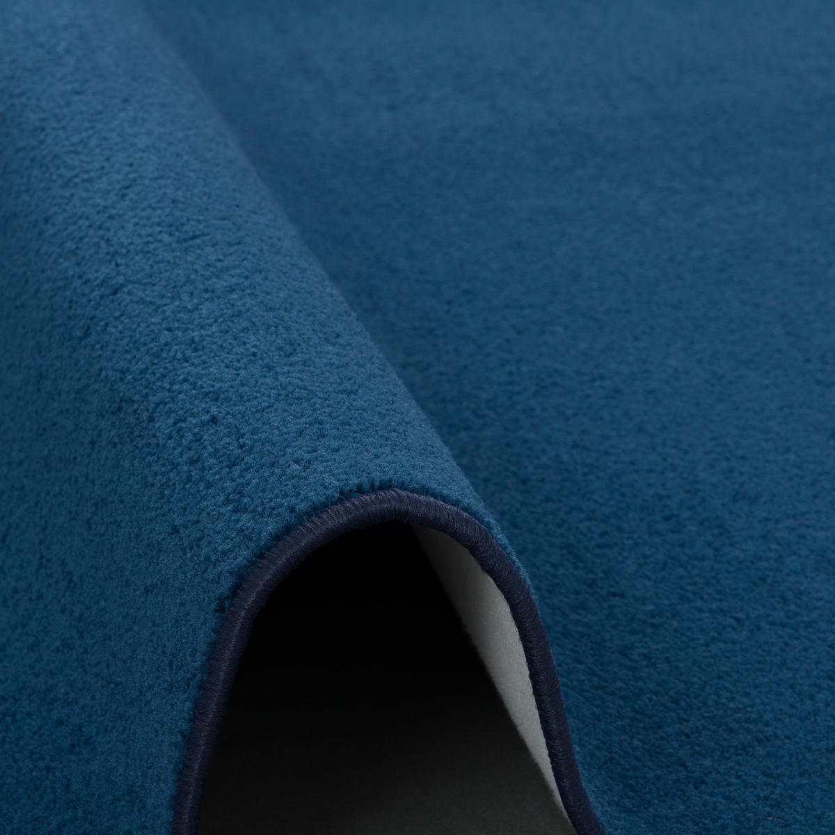 TREND VELOURS LÄUFER TEPPICH JOY - Dunkelblau, Textil (100/100cm) - Snapstyle