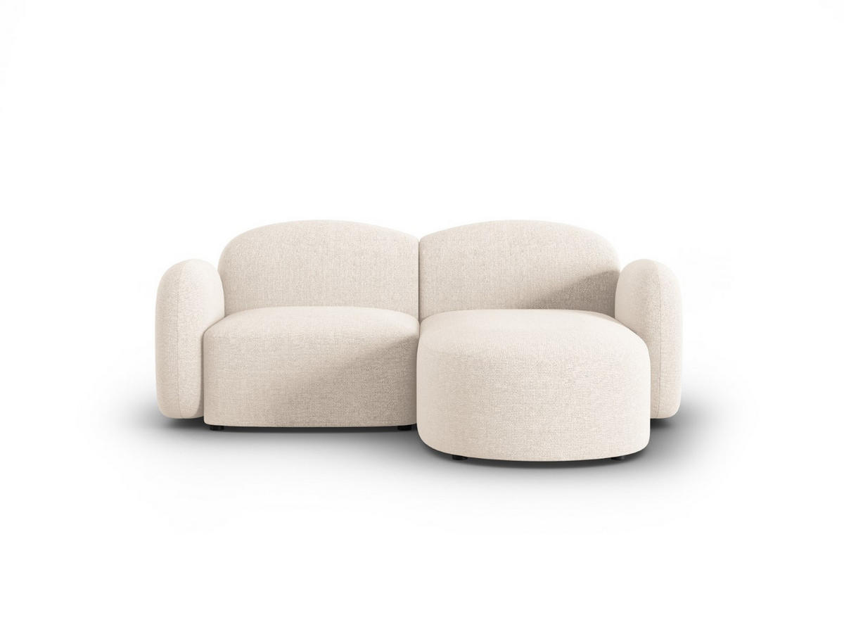 ECKSOFA rechts Blair aus Chenille-Stoff beige clair melange 3 Sitzplätze - Beige, Textil (155/194cm) - Micadoni