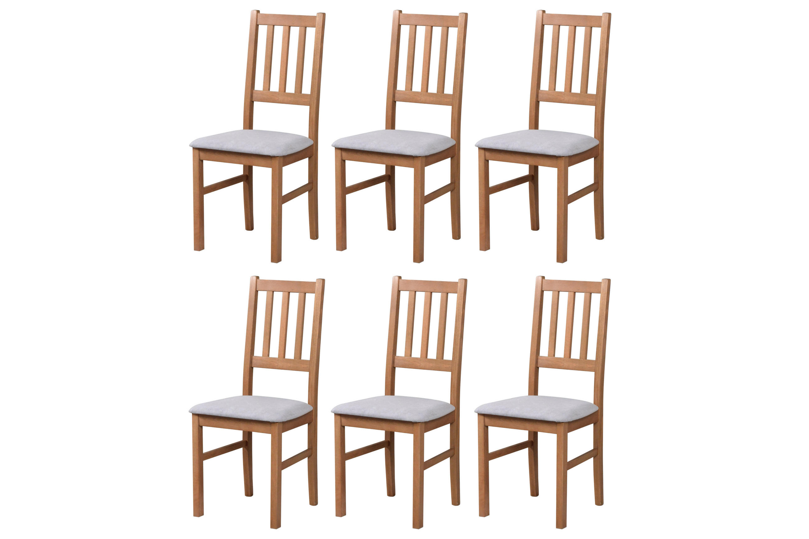 STUHL Bos 4 (6er Set) - Hellbraun/Cappuccino, Holz (43/94/40cm) - Leaf Design