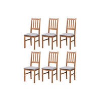 STUHL Bos 4 (6er Set) - Hellbraun/Cappuccino, Holz (43/94/40cm) - Leaf Design