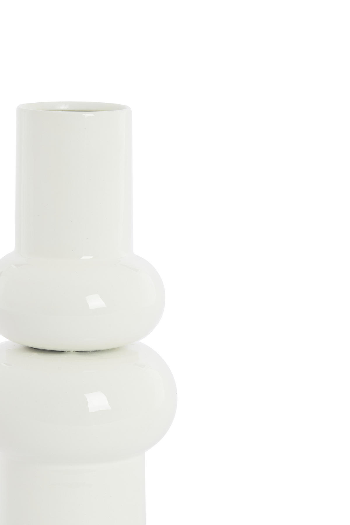 VAZE Irissa Weiß 15/15/36 cm - Weiß, Metall (36cm) - Light & Living