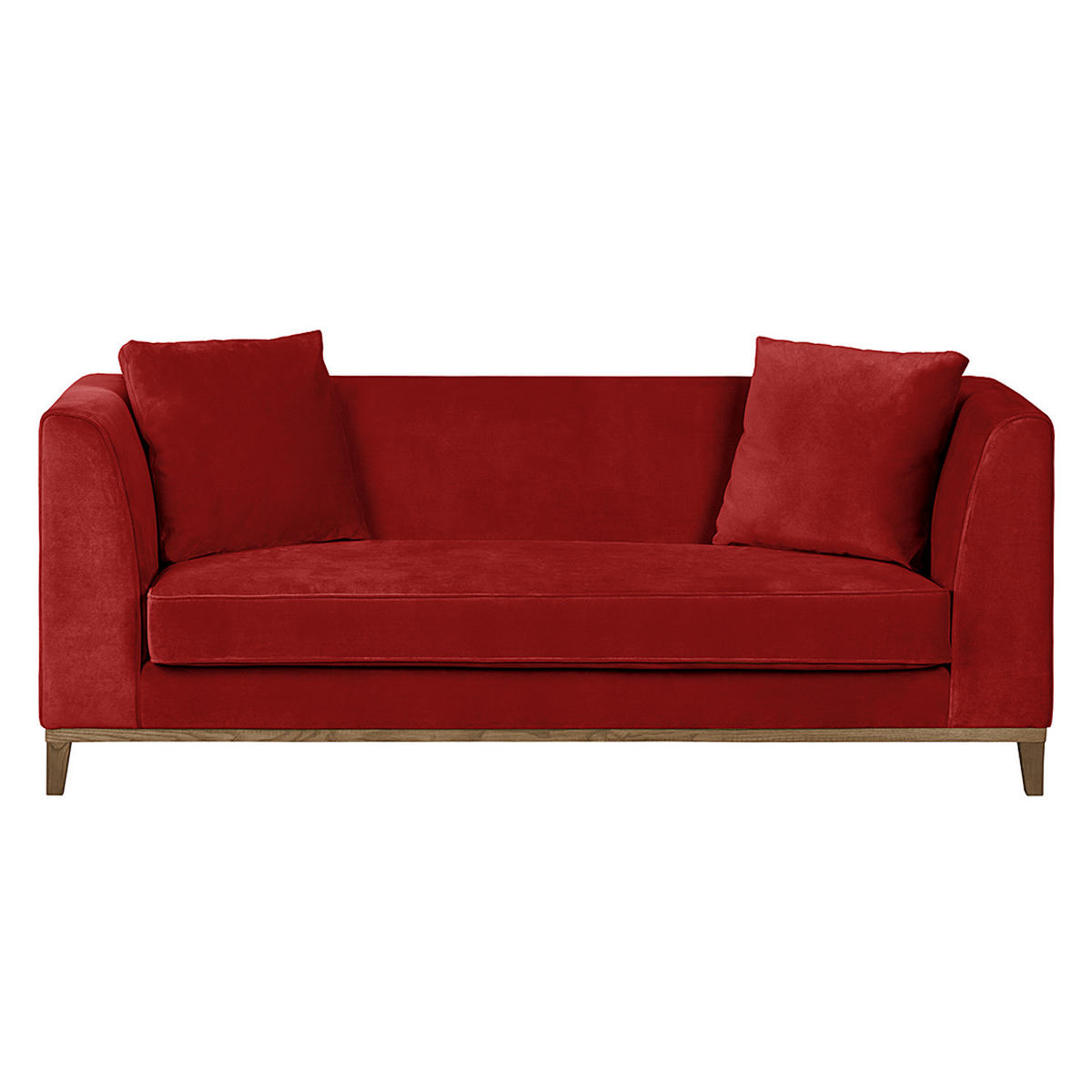 3-SITZER SOFA - Rot, Holz/Textil (201/79/82cm) - home24