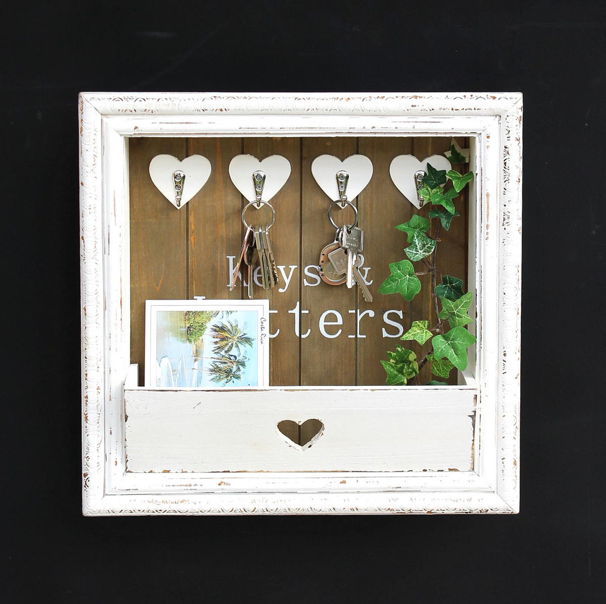 WANDORGANIZER mit Ablage Holz Weiß 40/8/40 cm - Weiß, Holz (40/40/8cm) - DanDiBo