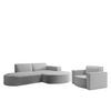 SOFASET Palma Ecksofa Sessel Ascot - Creme, Holzwerkstoff/Textil (236/78/165cm) - Fun Möbel