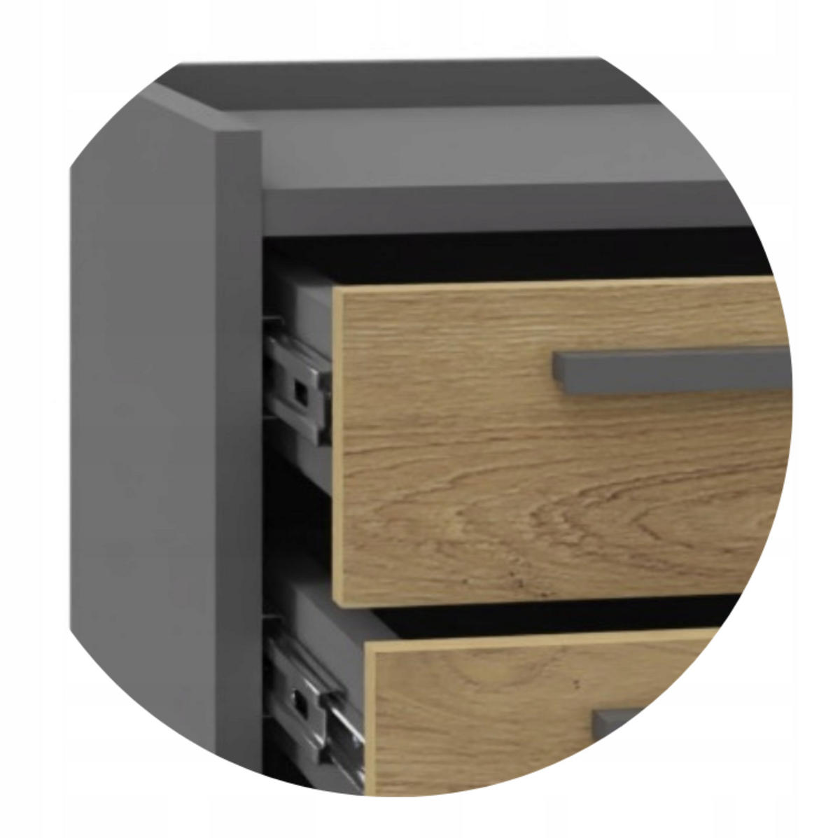 KOMMODE ALTIVO 2SW2SN Anthrazit-Artisan Eiche 36/35,6/70,4 cm - Anthrazit/Eiche Artisan, Holzwerkstoff (36/70.4/35.6cm) - Matkam Möbel