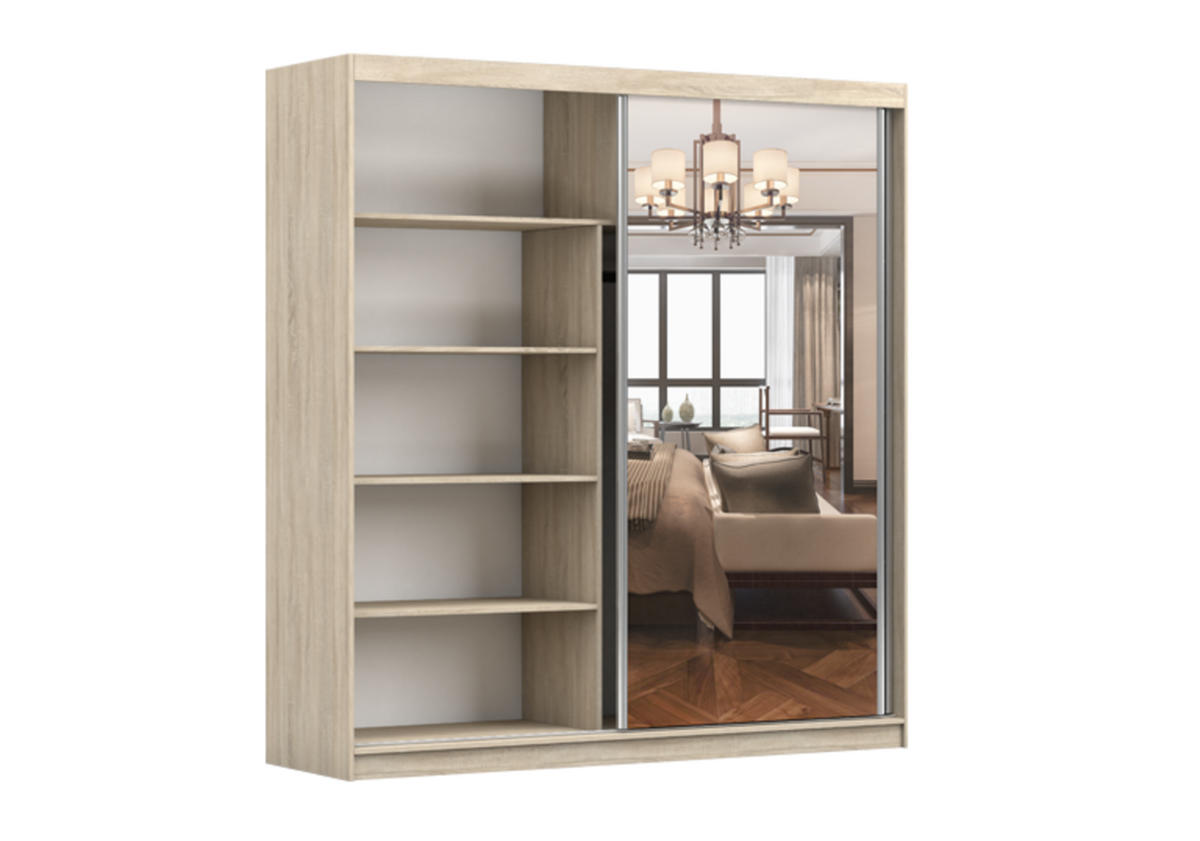 SCHIEBETÜRENSCHRANK - Schrank BEN 42 Sonoma - Sonoma Eiche, Holzwerkstoff (203/218/61cm) - Möblo