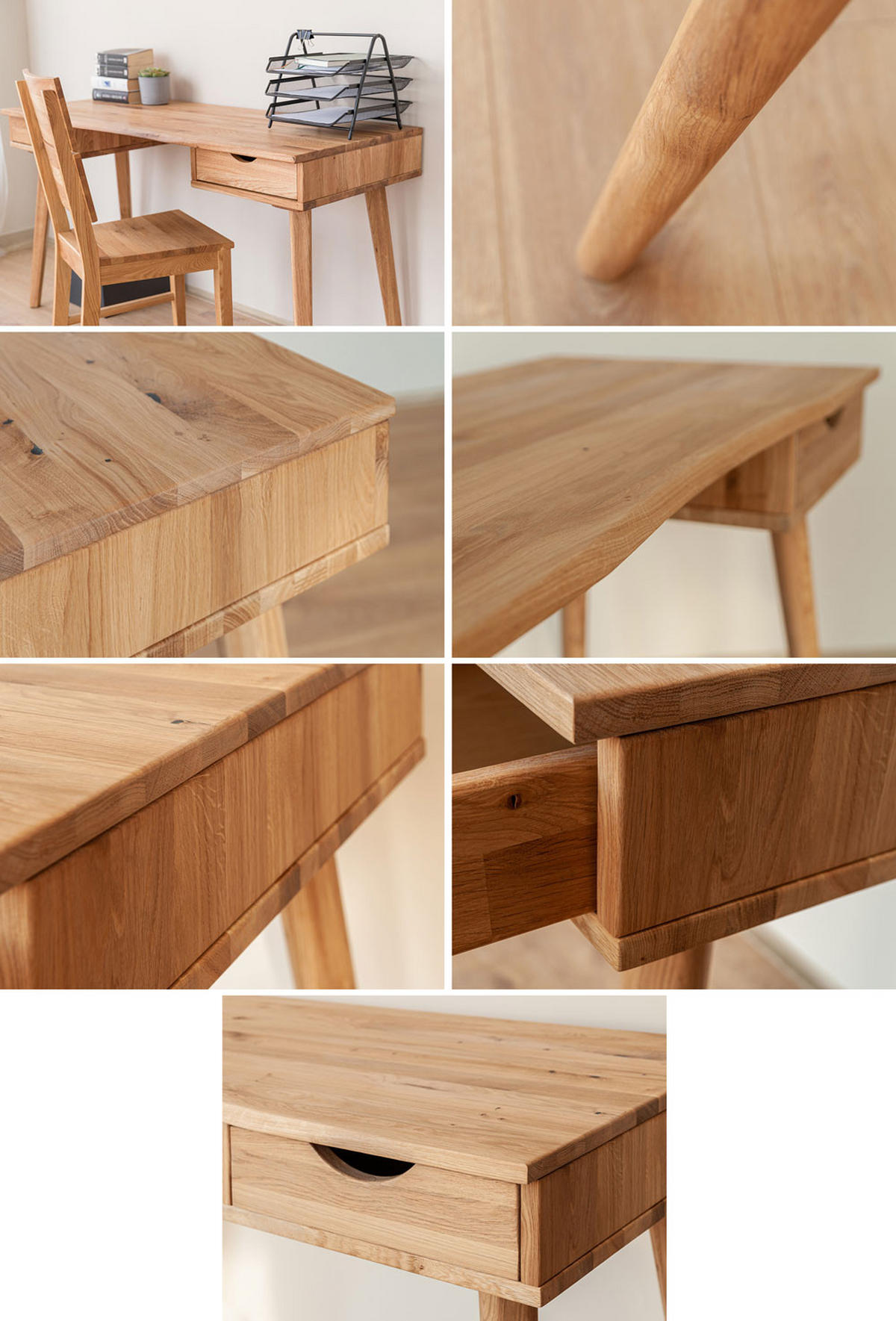 SCHREIBTISCH Simona Eiche Natur 138 / 55 / 75cm - Eichefarben, Holz (55/138/75cm) - Feldmann-Wohnen
