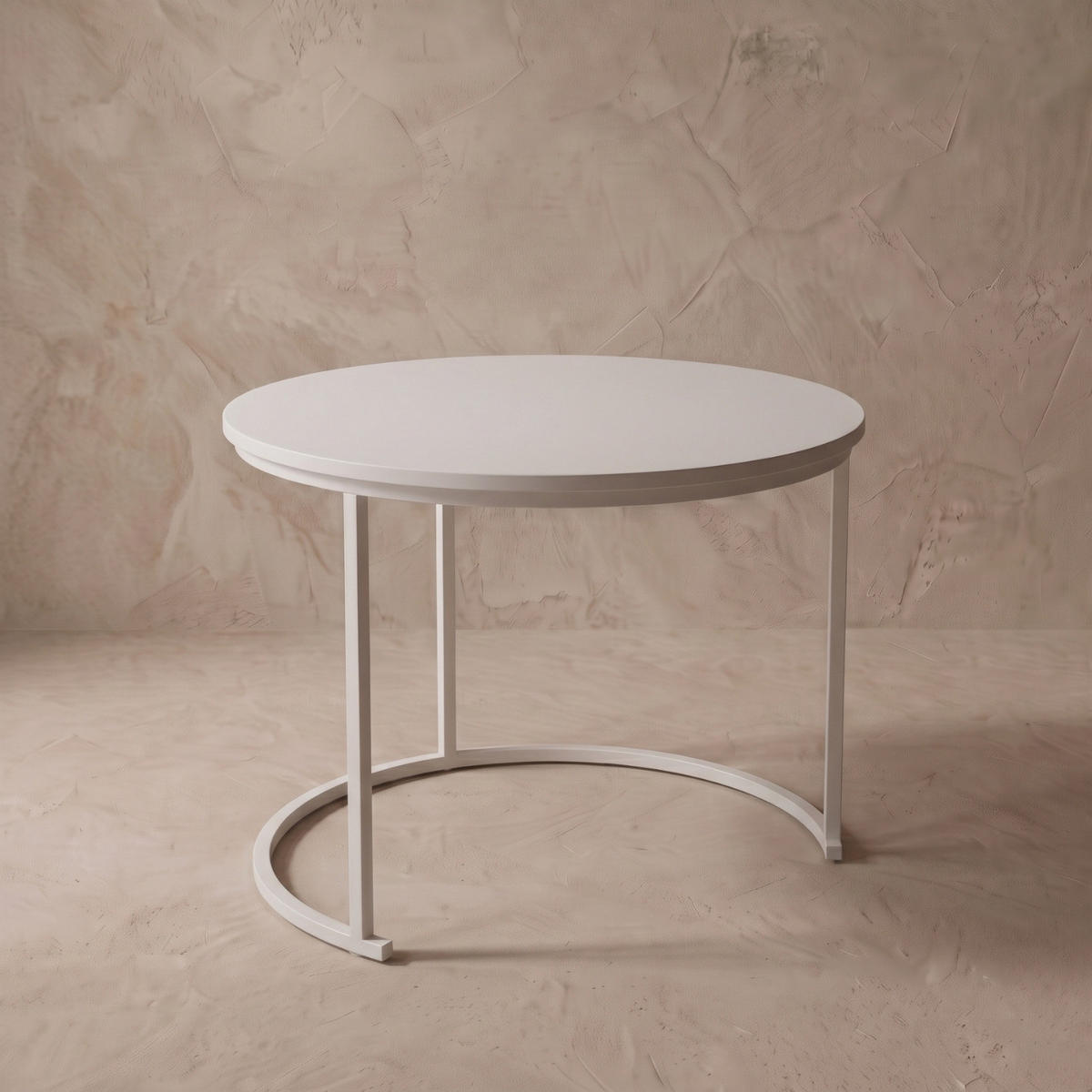 COUCHTISCH 2er-Set rund Weiß - Weiß, Metall (60/60/50cm) - SCENA LIVING