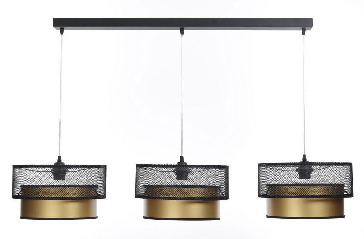 HÄNGELEUCHTE Gold 30/88 cm - Schwarz, Kunststoff (30/2.6/88cm) - ONZENO