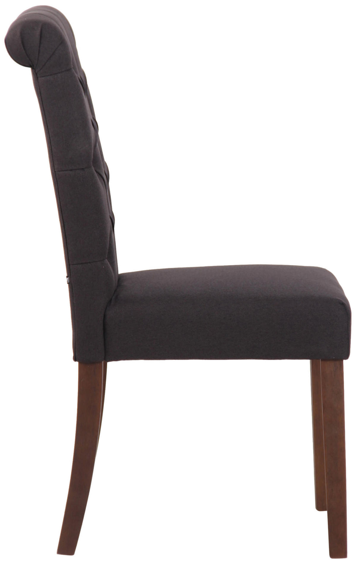 ESSZIMMERSTUHL Lisbon Stoff, Gestell Kautschukholz Braun Schwarz - Schwarz/Braun, Holz/Textil (45/98/63cm) - TPFLiving