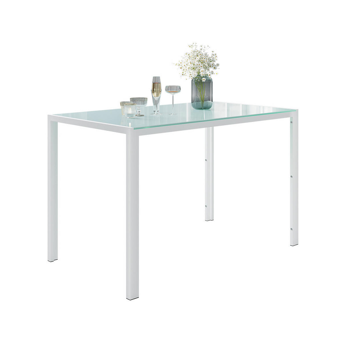 ESSTISCH Grand Weiß - Weiß, Glas (70/120/75cm) - Vicco