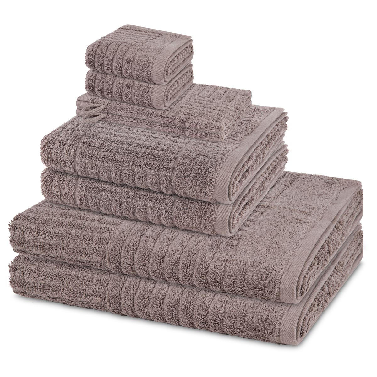 FROTTIERSET Carre 8-teilig - Grau, Textil (50/100cm) - Ross