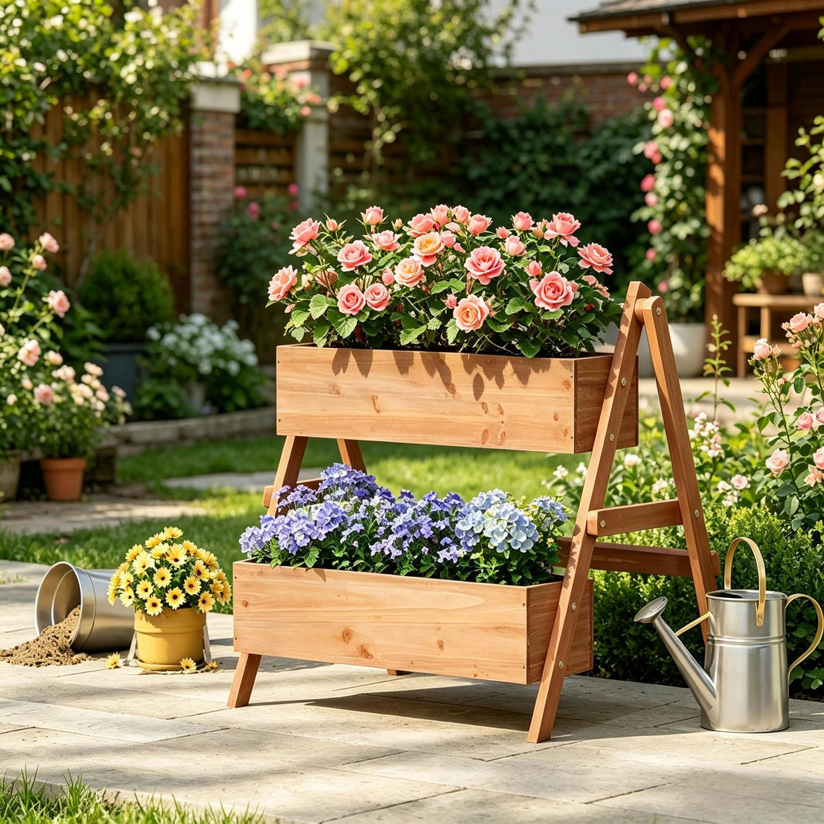 HOCHBEET 80/62/68 cm Braun - Braun, Holz/Metall (62/68/80cm) - Oxeza
