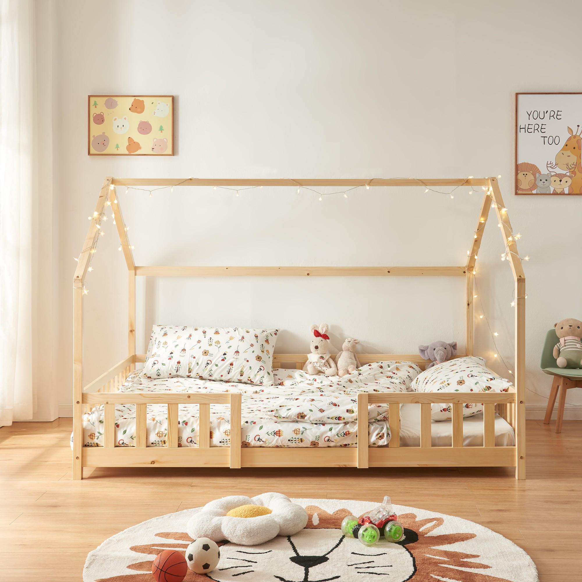 HAUSBETT Sisimiut - Naturfarben, Holz (120/200cm) - [en.casa]