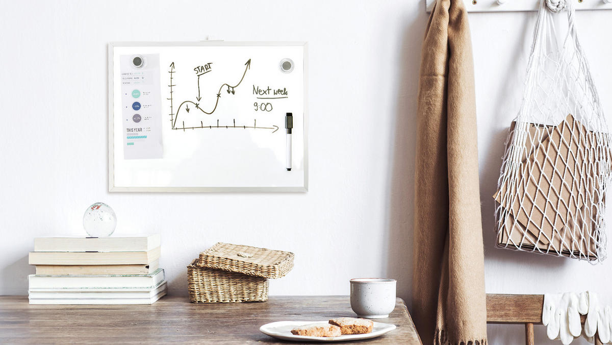 WHITEBOARD 40x30 cm im Aluminiumrahmen - Weiß, Metall (40/30/1cm) - ALLboards