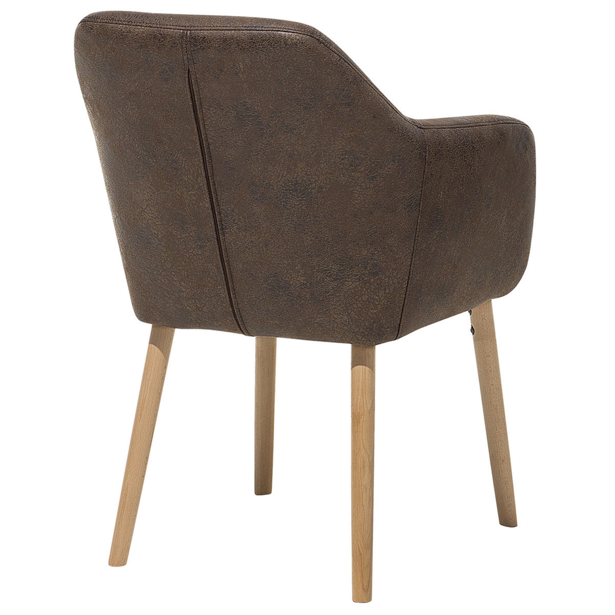 ESSZIMMERSTUHL Kunstleder Braun Yorkville - Braun, Holz/Textil (56/82/62cm) - Beliani