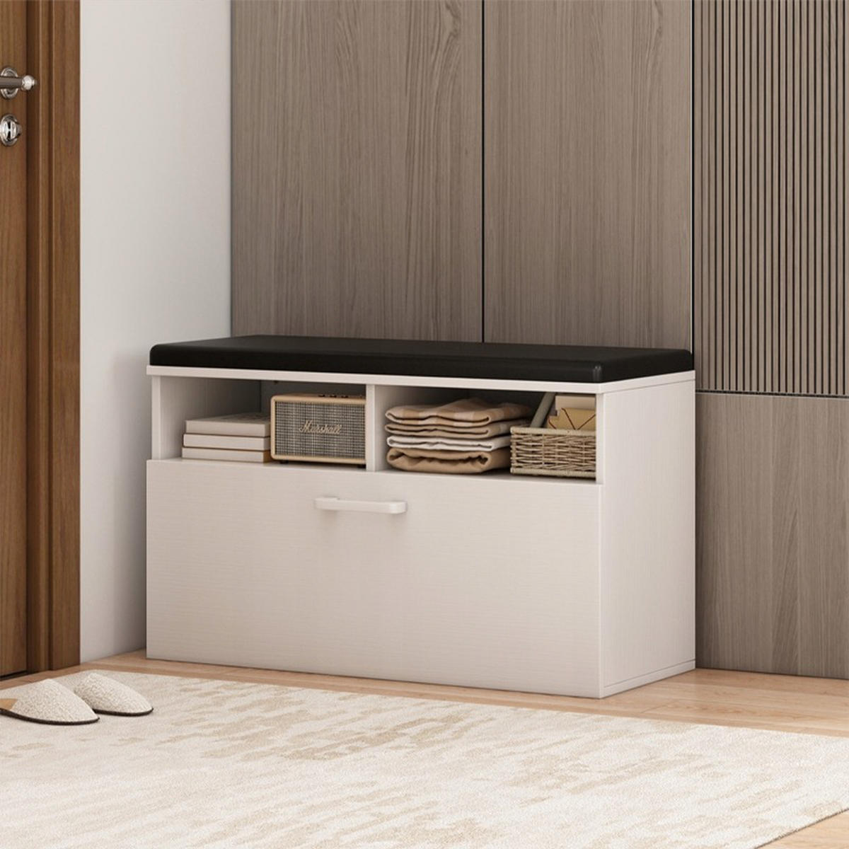 SCHUHSCHRANK, weiß 85/35/36 cm - Weiß, Holzwerkstoff (85/46/35cm)