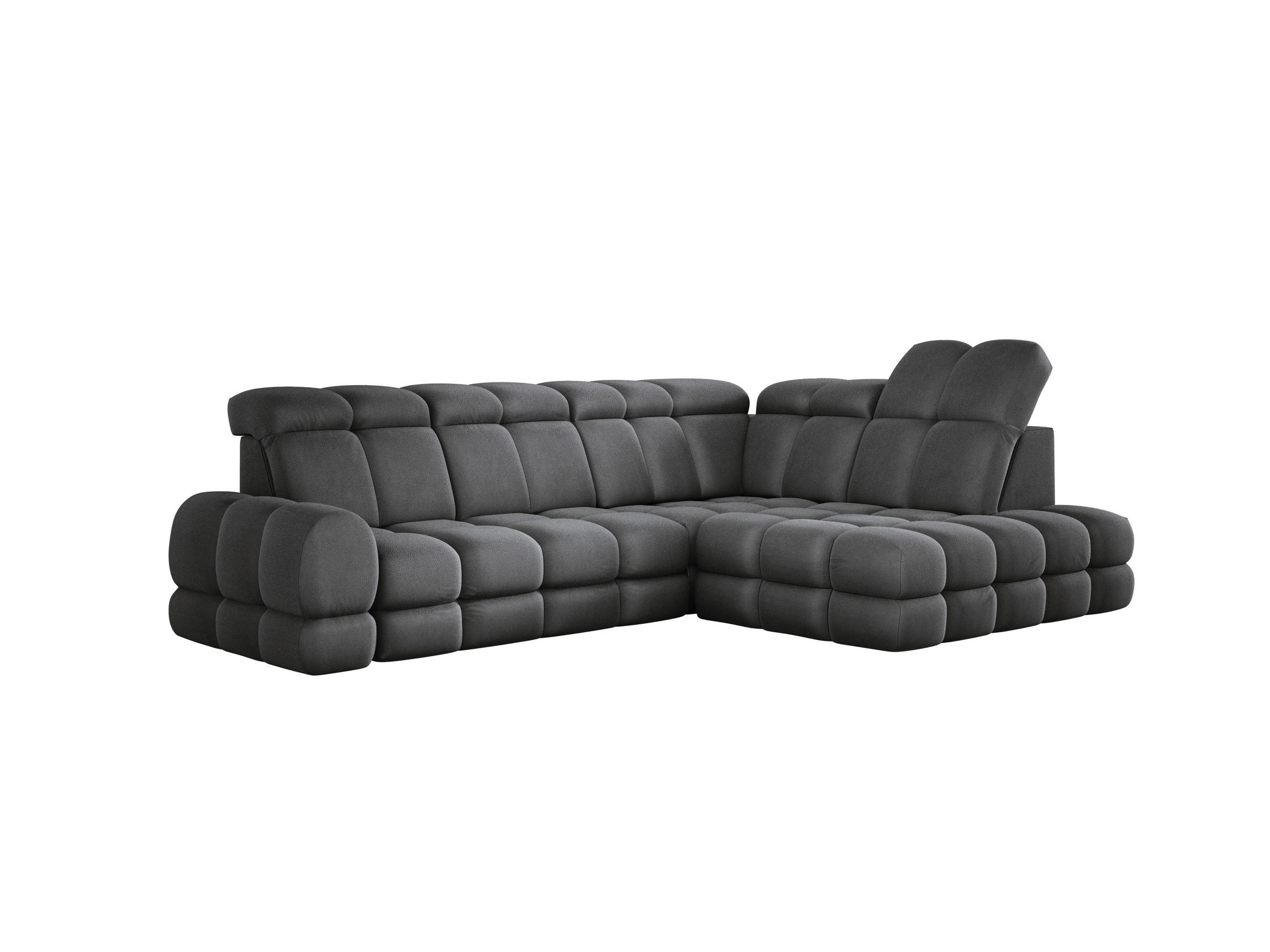ECKSOFA TOLLO Solar-stoff L-form 302x217x105 cm grau - Dunkelgrau, Holz/Textil (217/302cm) - DomoHome