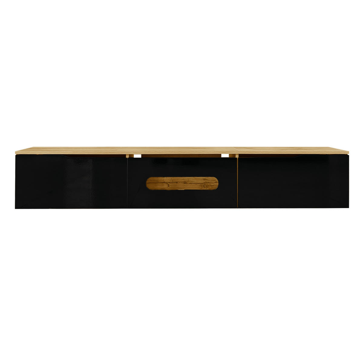 TV-LOWBOARD aus MDF und Spanplatte 180x35x30 cm Schwarz in Holzoptik mit LED-Beleuchtung - Schwarz, Holzwerkstoff (180/30/35cm) - IVMEU