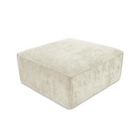 POUF Chenille Stoff Beige - Beige/Schwarz, Holzwerkstoff/Kunststoff (87/46/87cm) - Makamii