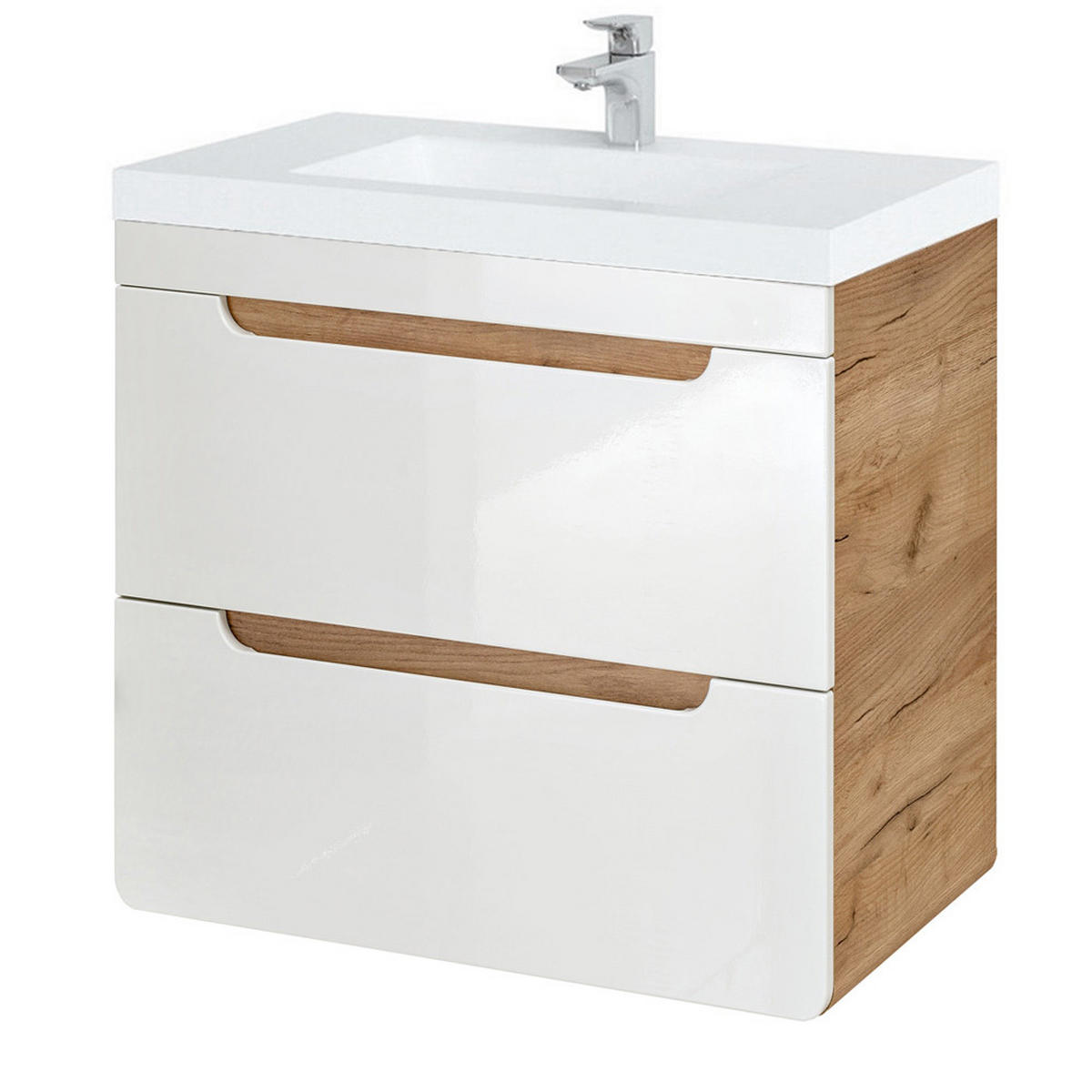 WASCHTISCH Luton-56 - Weiß, Holzwerkstoff (61/63/46cm) - Lomado