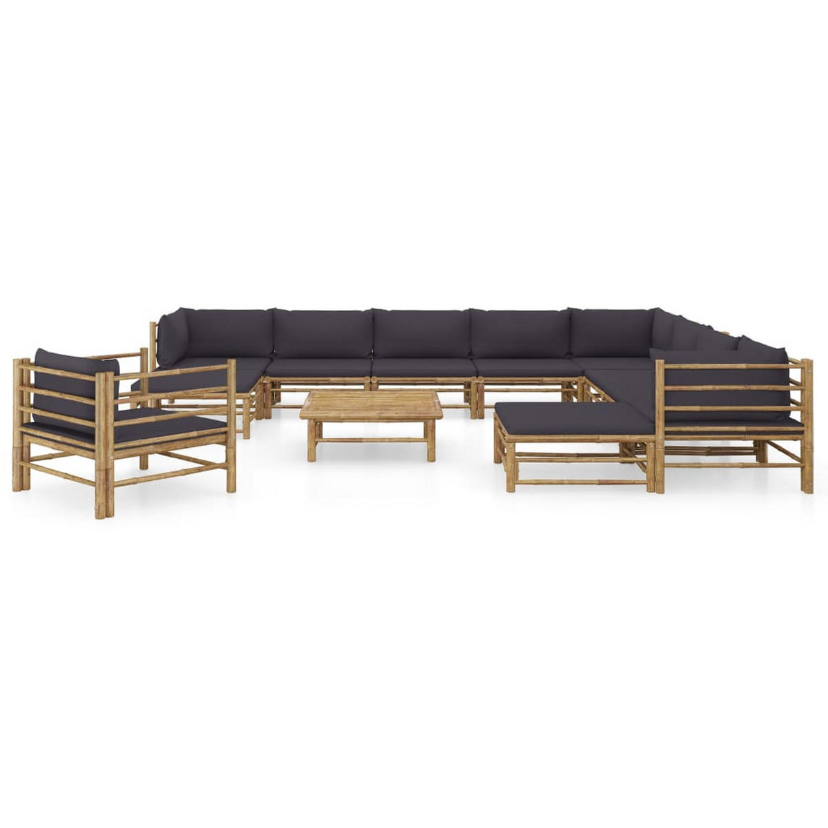 GARTENSET Restrepo 12-teilig - Grau, Naturmaterialien - Nettlife