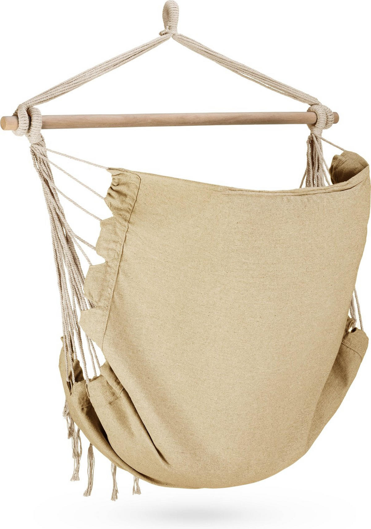 HÄNGESESSEL mit 3 Kissen 75/100/130 cm, bis 140 kg - Honig, Textil (100/130/75cm) - Outtec