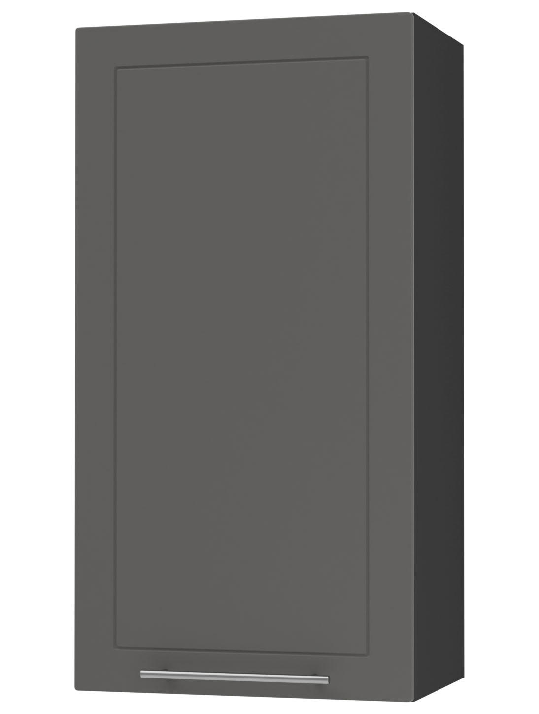 KÜCHENHÄNGESCHRANK Kvantum W4/50 Graphit Matt / Schwarz Matt 50 / 32,5 / 96cm - Schwarz/Graphitfarben, Holz/Holzwerkstoff (50/96/32.5cm) - Feldmann-Wohnen