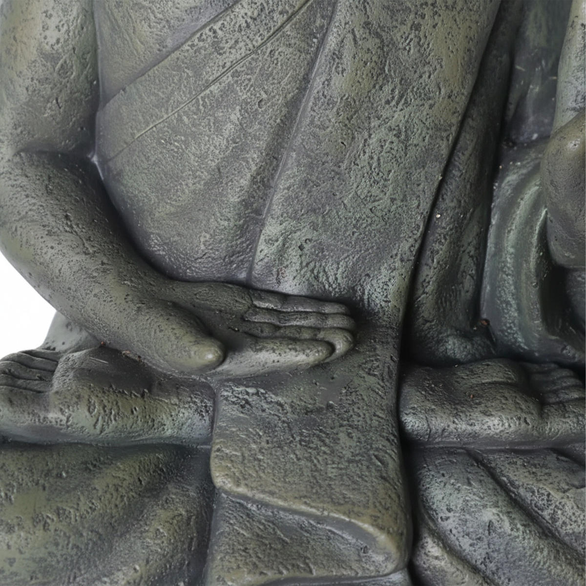 BUDDHA Figur - Anthrazit, Kunststoff (35/52/21cm) - Relaxdays