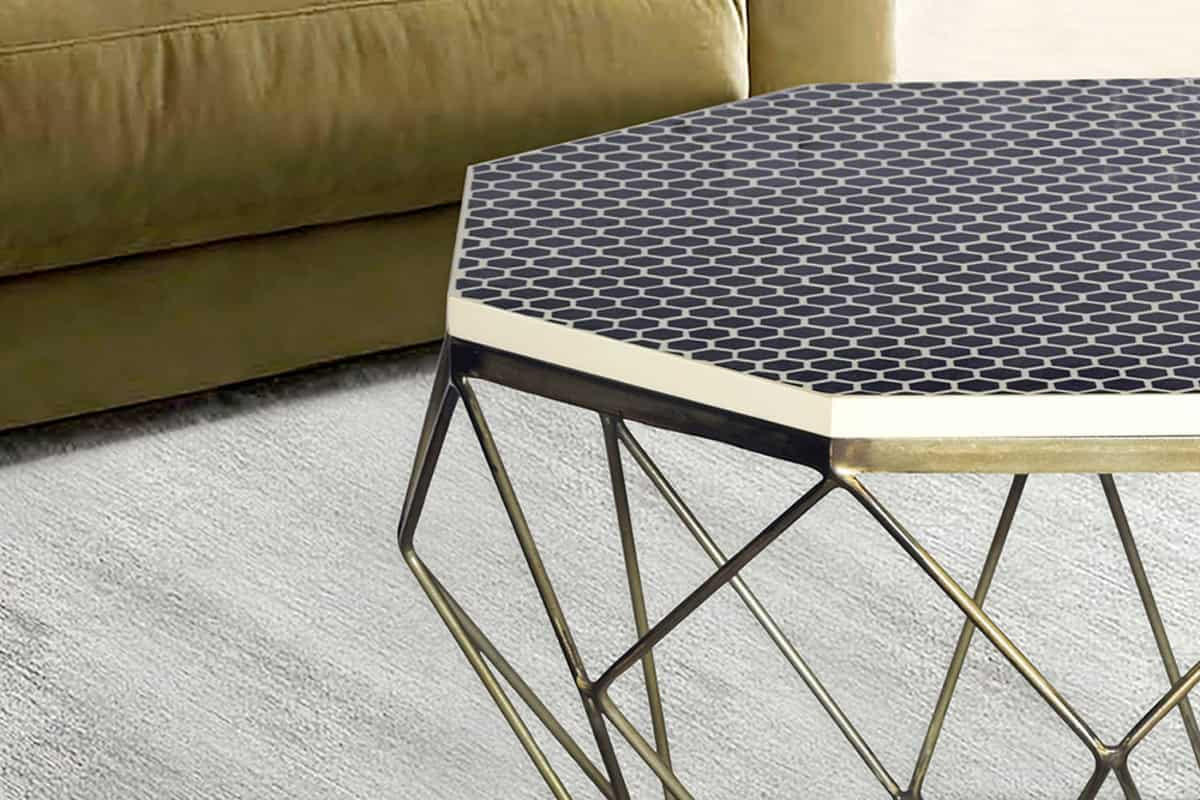 COUCHTISCH DIAMOND Eisen rechteckig Schwarz|Weiß 69cm - Schwarz/Weiß, Kunststoff/Metall (69/69/39cm) - riess-ambiente