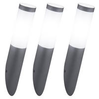 3ER Set AUSSEN-WANDLEUCHTE BOSTON Edelstahl Anthrazit - Anthrazit, Metall (7.6/39/17cm) - Globo Lighting