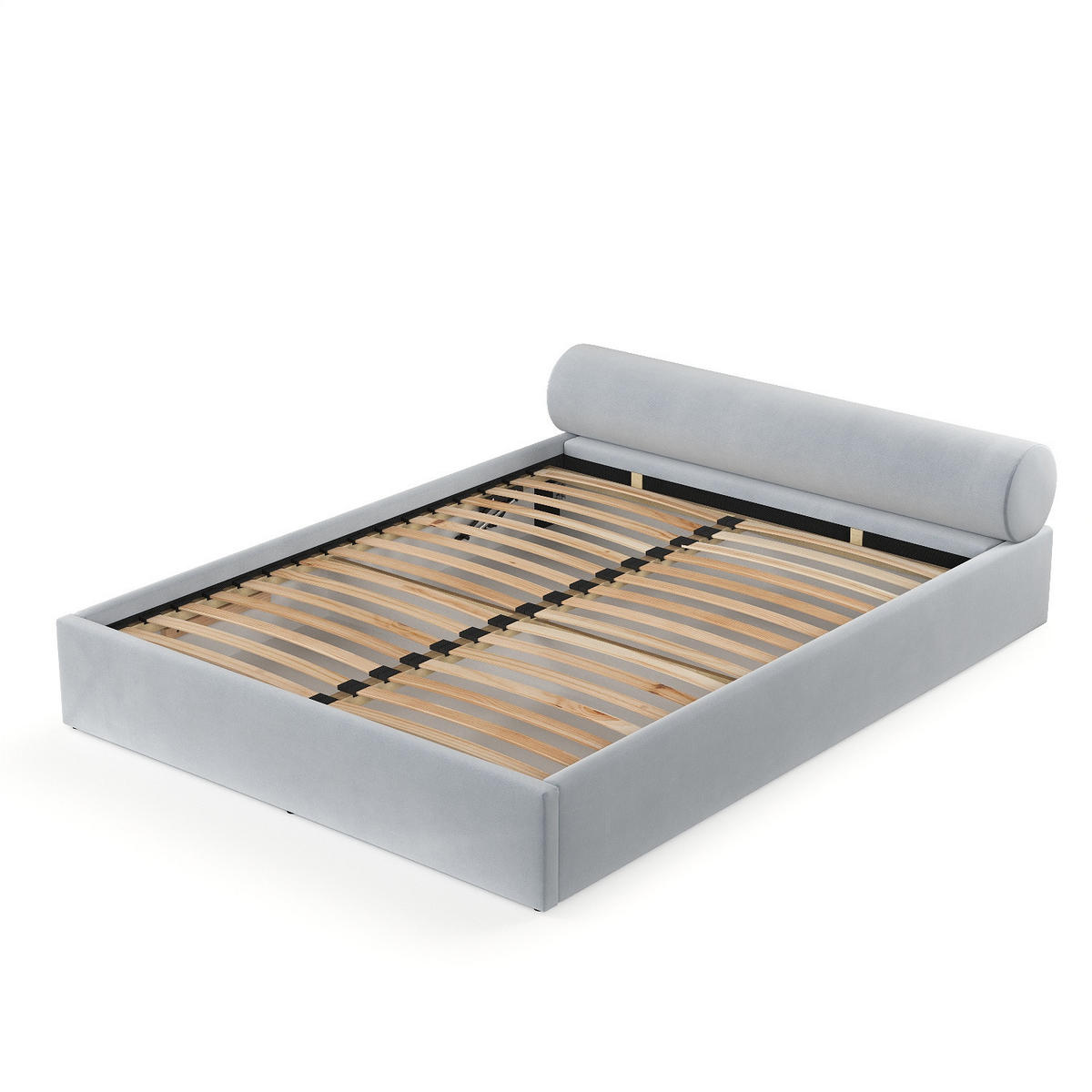 POLSTERBETT Solvo mit Stauraum 200/200 cm Hellgrau im Paros Stoff - Hellgrau/Schwarz, Holz/Holzwerkstoff (200/200cm) - AltaBeds