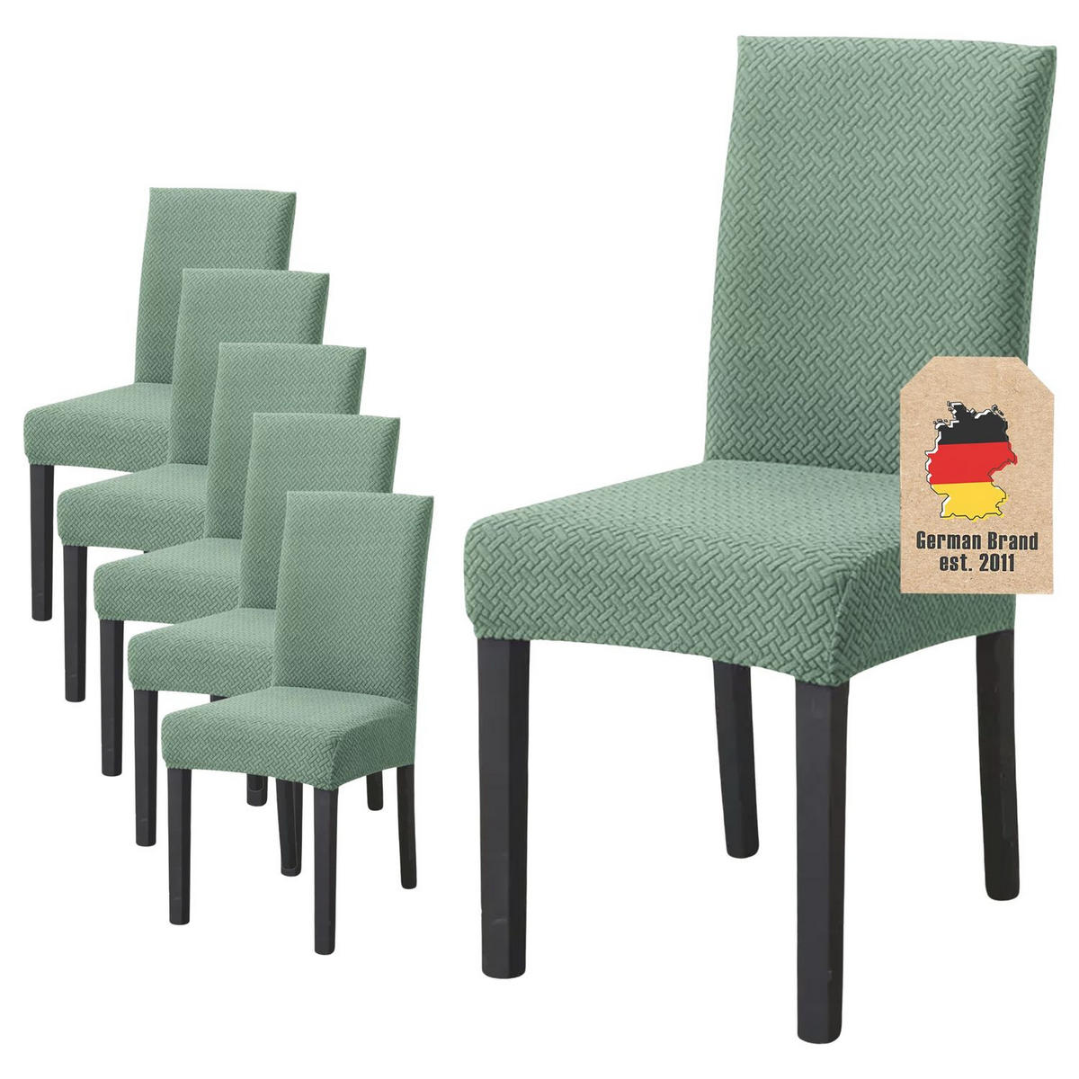 STUHLHUSSE (6-tlg. Set) - Grün, Kunststoff (1/38cm)