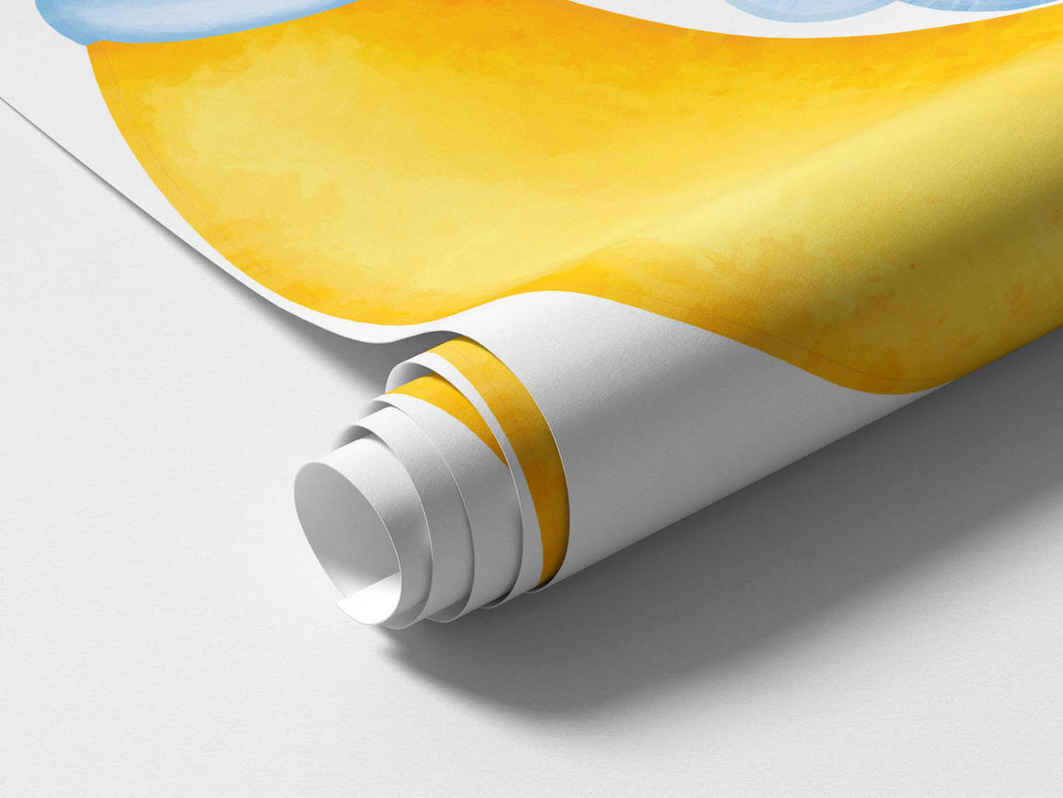 WANDAUFKLEBER 100x136cm - Wolkenelefanten - Multicolor, Kunststoff (100/136/0.1cm) - Wallfluent