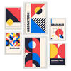 POSTER Set Mit 6 Drucken Im Bauhaus 5 Geometrische Designkollektion Drucke Mit Frames Ästhetische Dekorative Rahmen Für Zuhause A3 & A4 Weißer Rahmen - Weiß, Papier (29/3cm) - Nacnic