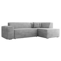 ECKSOFA Lordin Cord, Seite: Rechts - Schwarz/Grau, Holz/Textil (267/205cm) - MIRJAN24
