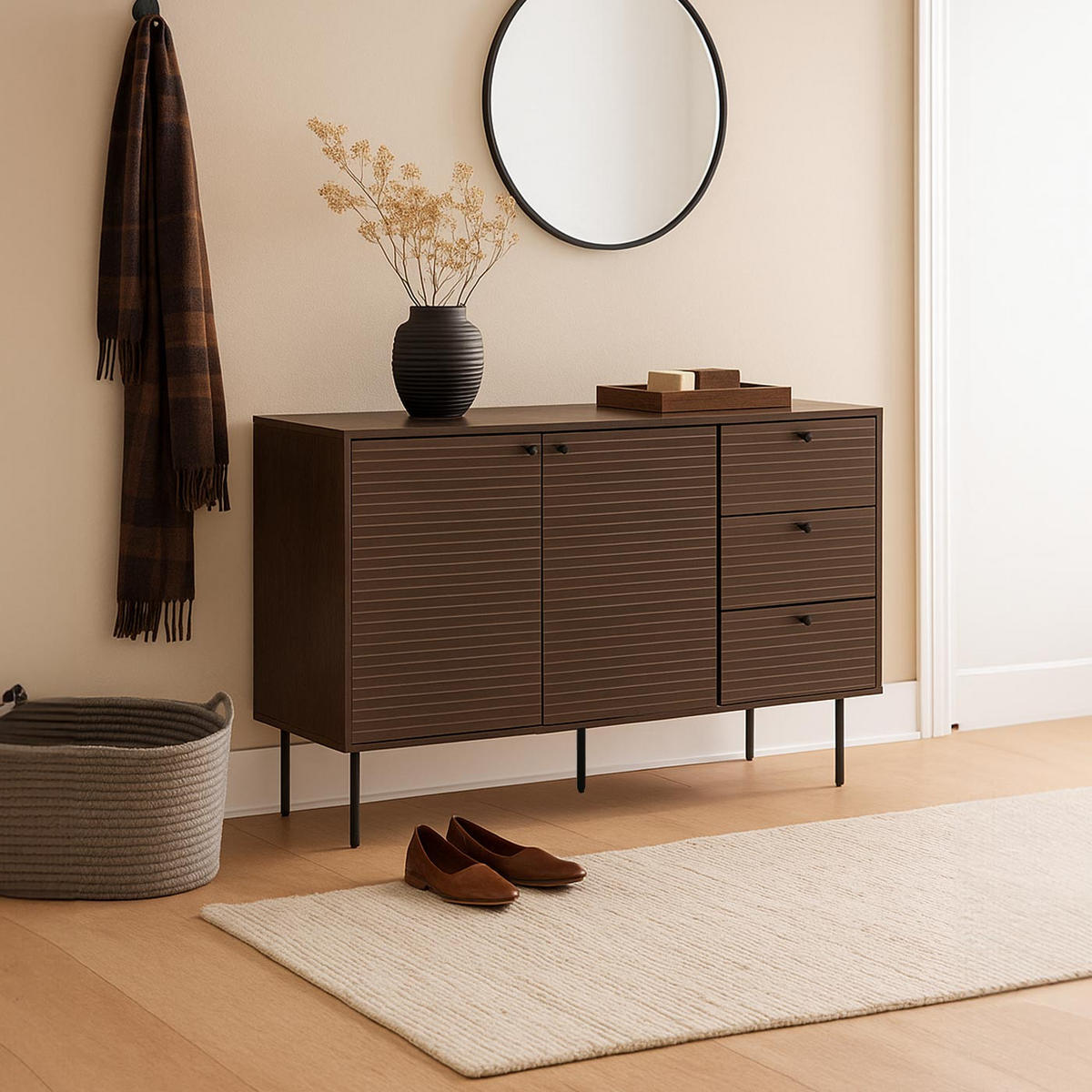 KOMMODE Dunkelbraun - Dunkelbraun, Metall (150/85/40cm) - MCW