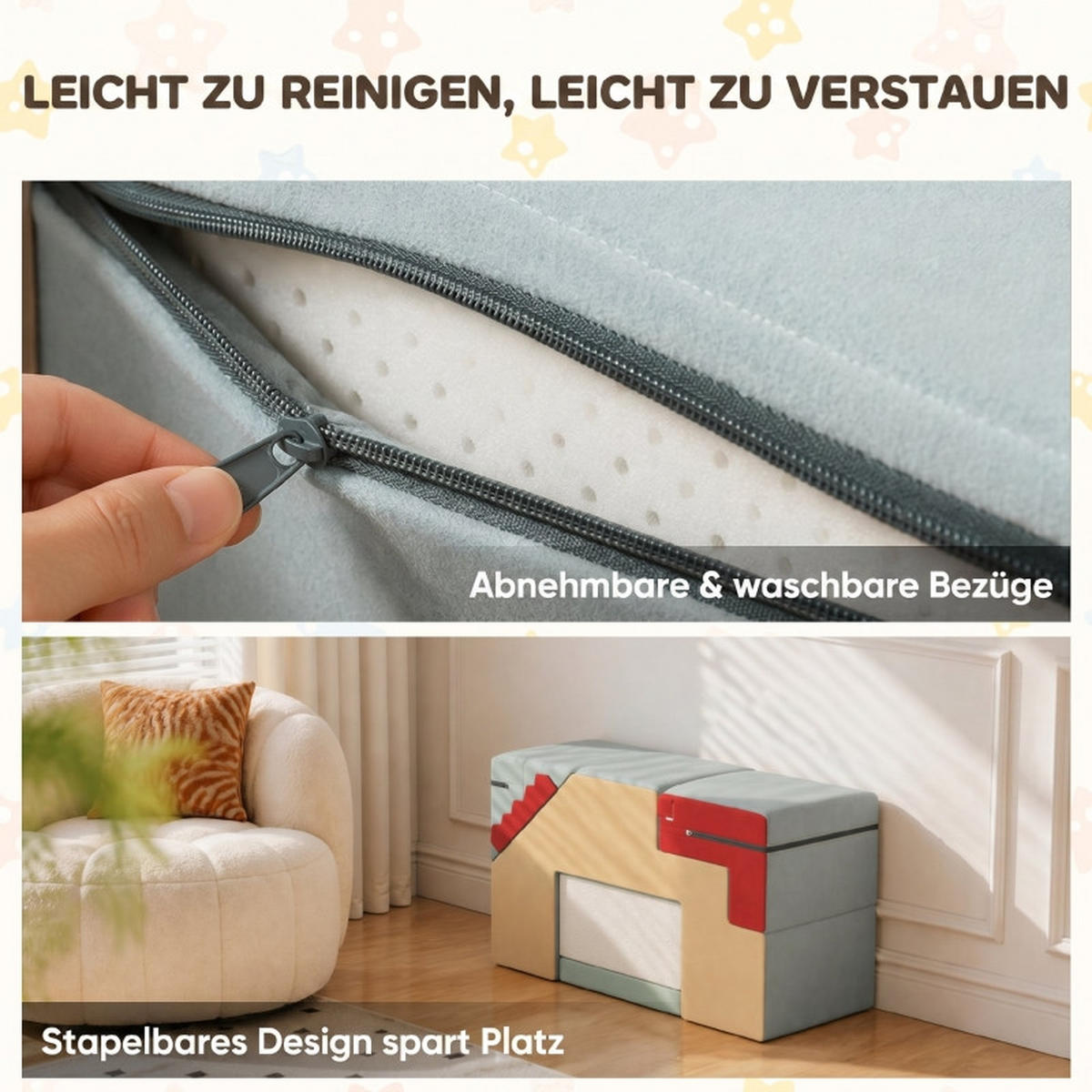 KONSTRUKTIONSSPIELZEUG Bausteine Blau - Multicolor, Kunststoff (39/44/79cm) - Korfee