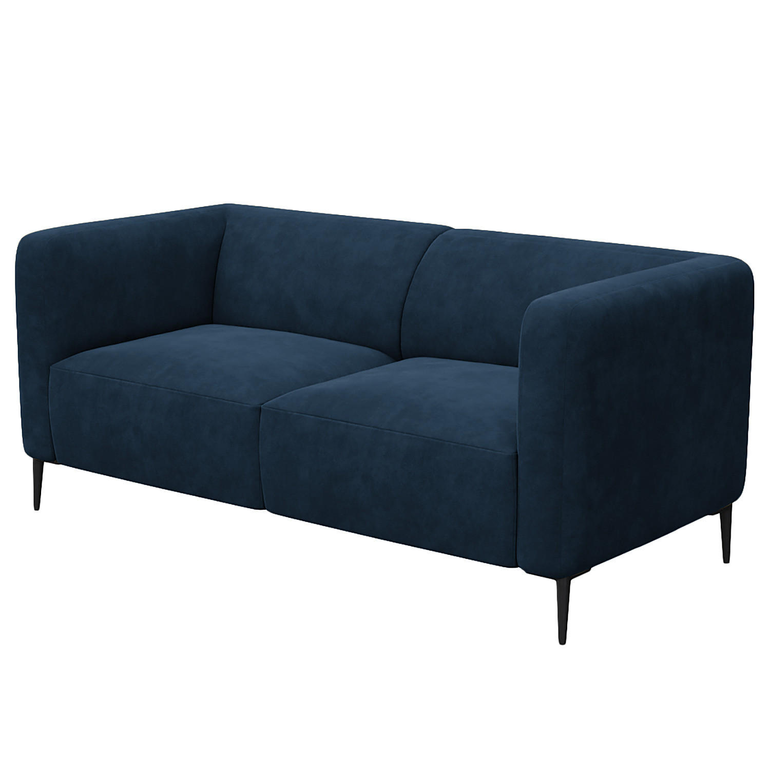 2,5-SITZER SOFA - Schwarz/Dunkelblau, Textil/Metall (175/74/88cm) - home24