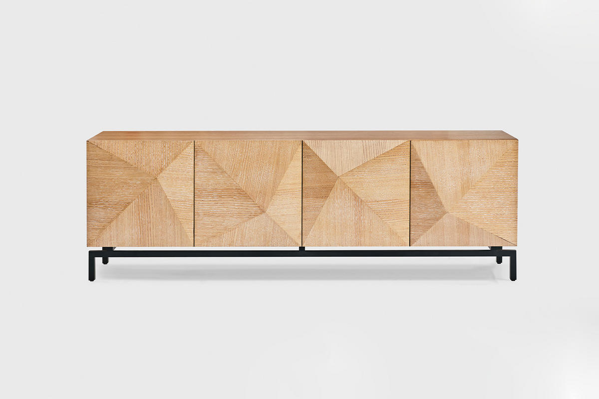 LOWBOARD ANJO Braun Holz - Schwarz/Braun, Holz/Metall (180/60/40cm) - KAWOLA