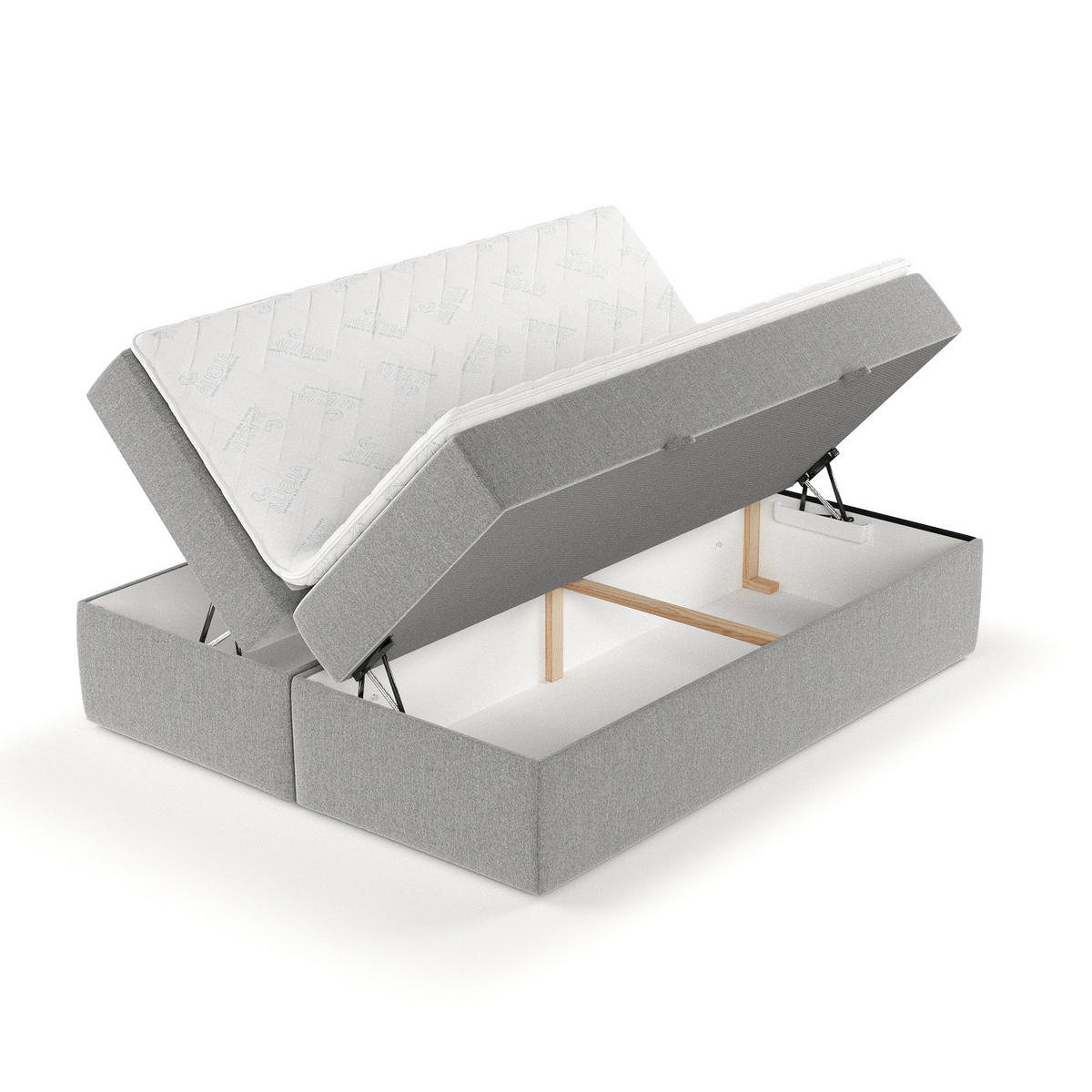 BOXBETT Yoko Grau 200/200 cm - Schwarz/Grau, Holz/Holzwerkstoff (200/200cm) - Maison de Reve