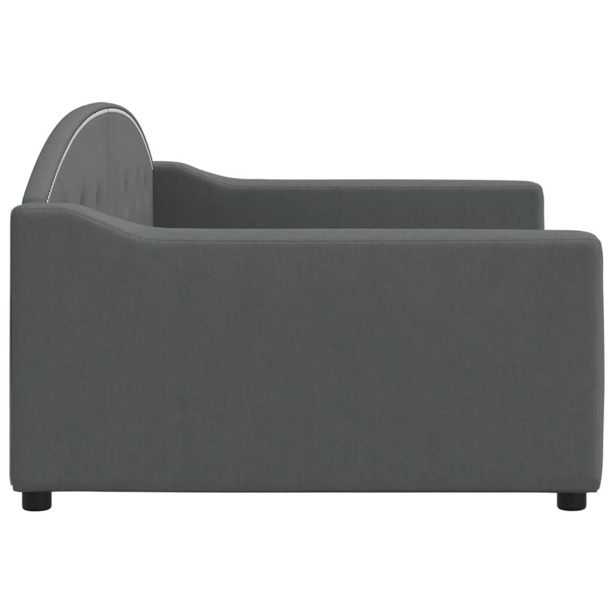 TAGESBETT Dunkelgrau 100/200 Cm Stoff - Grau, Textil (100/200cm) - vidaXL