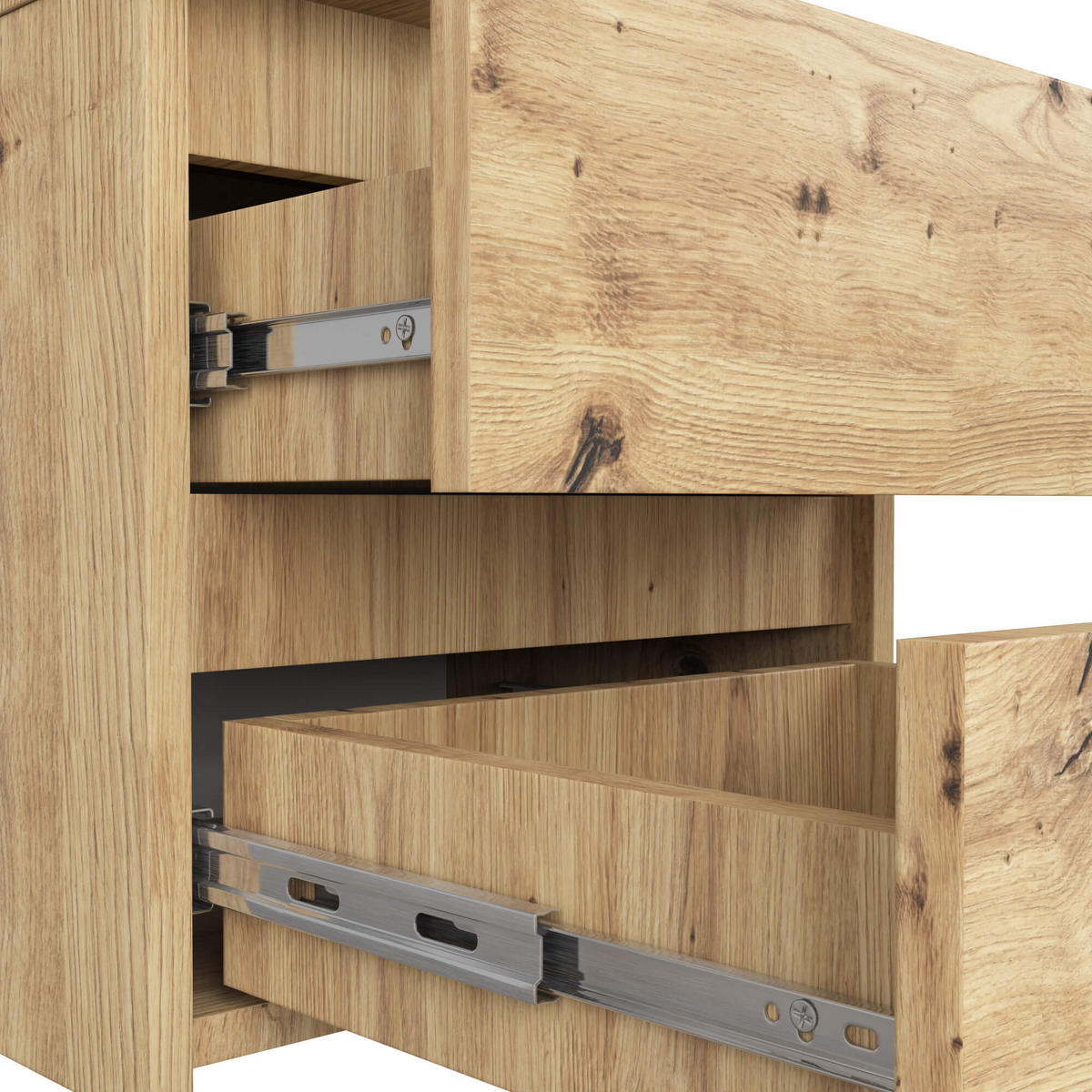 NACHTSCHRANK Eiche Artisan 40x35x40 cm - Eiche Artisan/Sonoma Eiche, Holzwerkstoff (40/40/35cm) - Akord