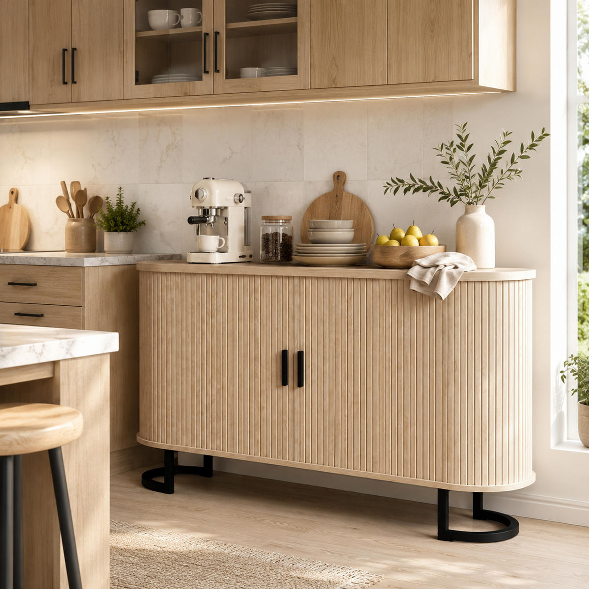 SIDEBOARD Naturfarben 140/40/75 cm - Naturfarben, Holzwerkstoff (140/75/40cm) - PANGIVO